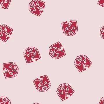 Trust issues couple glyph seamless pattern Stock Illustration