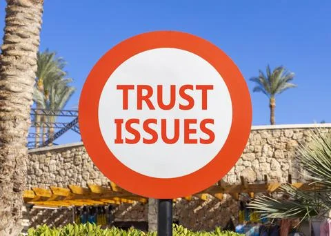 Trust issues symbol. Concept word Trust issues on beautiful red and white r.. Stock Photos