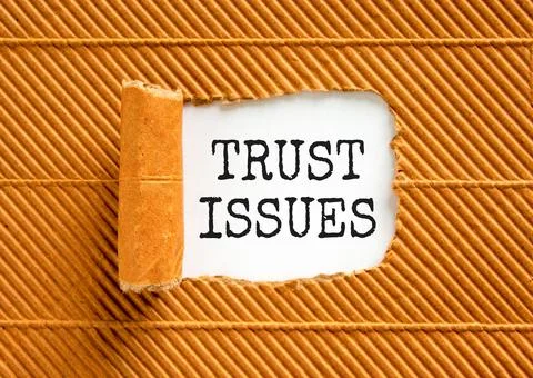Trust issues symbol. Concept word Trust issues on beautiful white paper. Be.. Stockfoto's