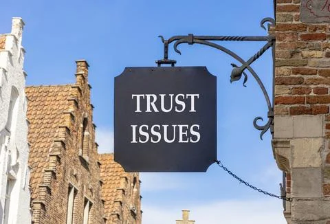 Trust issues symbol. Concept word Trust issues on beautiful black sign on s.. Stock Photos