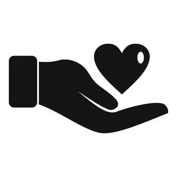 Trust keep love icon simple vector. Hand heart Stock Illustration