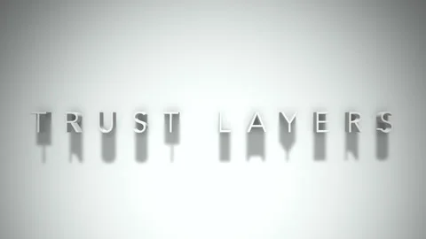 Trust layers 3D title animation white text on a white background Stock Footage 299823101