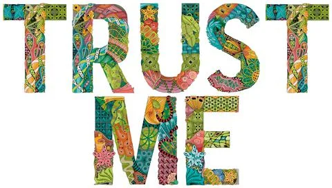TRUST ME. Vector decorative zentangle object Stock Illustration