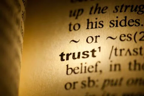 Trust meaning in dictionary Stock Photos