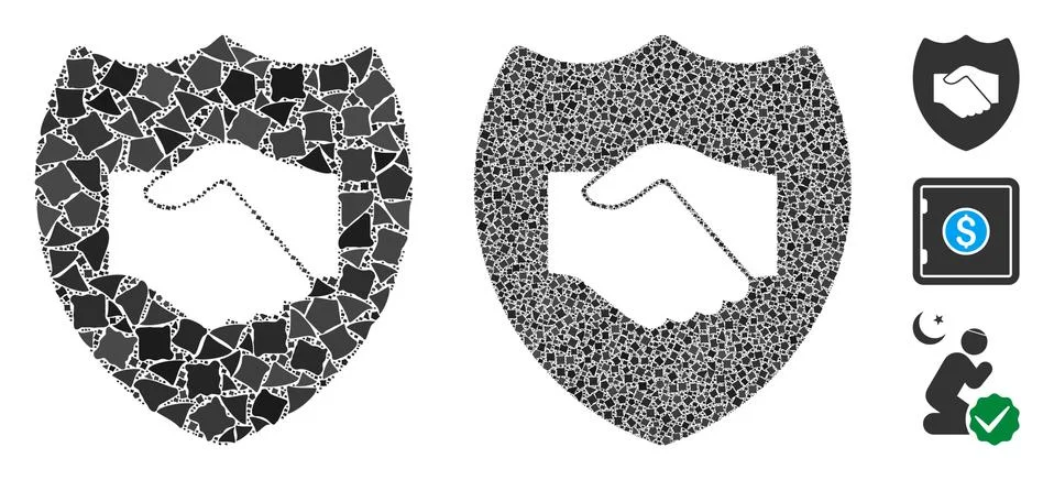 Trust Mosaic Icon of Bumpy Items Stock Illustration