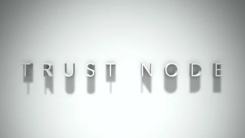 Trust node 3D title animation with shadows on a white background Stock Footage 297515389