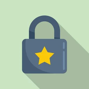 Trust padlock icon flat vector. Computer secure Stock Illustration