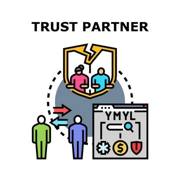 Trust partner concept developing online collaborative business Stock Illustration