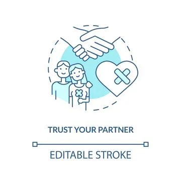 Trust partner turquoise concept icon Stockillustratie