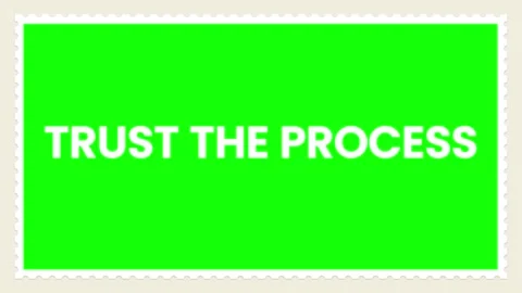 Trust the process text on green screen. Motivational quote for business and Stock Footage 340942102