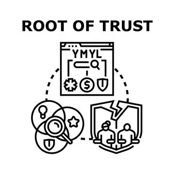 Trust rooting digital safety protection system concept Stock Illustration