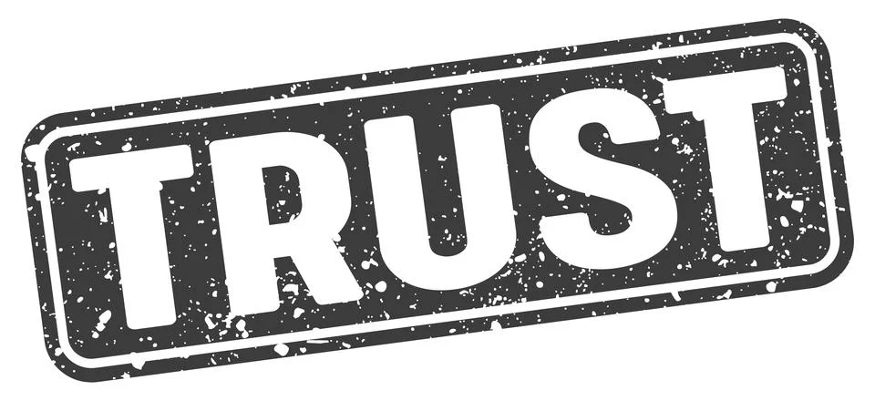 Trust stamp. trust black rectangular grunge stamp on transparent background Stock Illustration