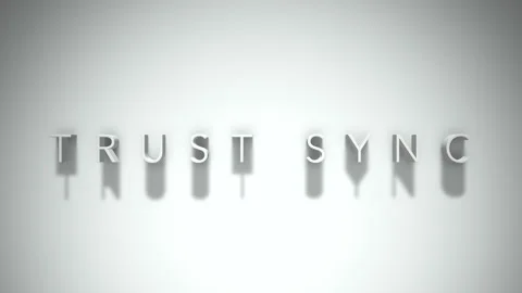 Trust sync 3D title animation with shadows on a white background Video stock 297801704