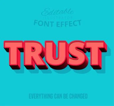Trust text, editable text style Stock Illustration