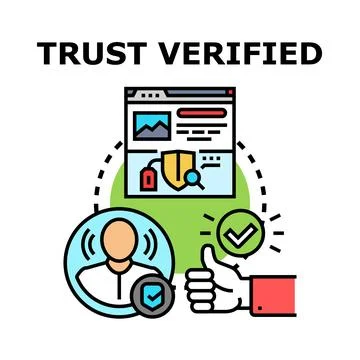 Trust verified concept, ensuring online security and protection Stock Illustration