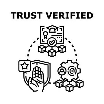 Trust verified system symbolizing secure data validation Stock Illustration