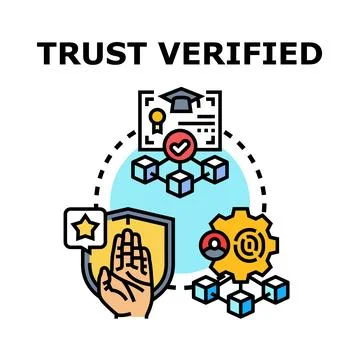 Trust verified system symbolizing secure data validation Stock Illustration