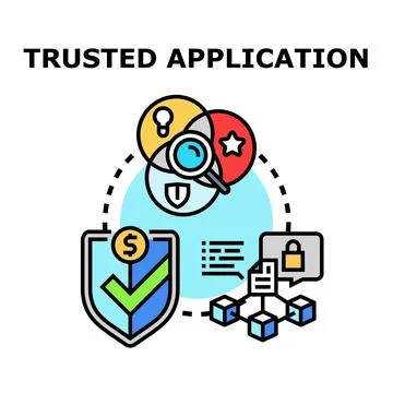 Trusted application development concept ensuring data security Stock Illustration