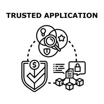 Trusted application development concept ensuring data security Stock Illustration