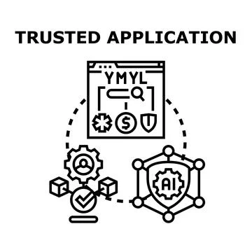 Trusted application security and ai validation concept Stock Illustration