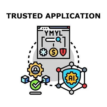 Trusted application security and ai validation concept Stock Illustration
