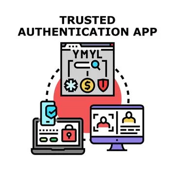 Trusted authentication app for secure digital access Stock Illustration