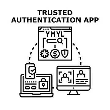 Trusted authentication app for secure digital access Stock Illustration