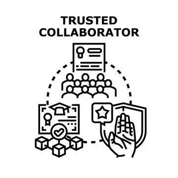 Trusted collaborator concept depicting teamwork and partnership Stock Illustration