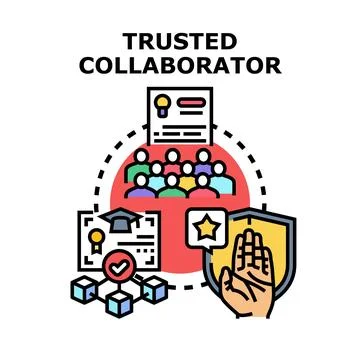Trusted collaborator concept depicting teamwork and partnership Stock Illustration
