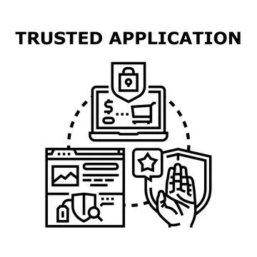 Trusted computing application ensuring secure online protection Stock Illustration