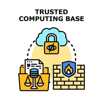 Trusted computing base protecting data security concept Stock Illustration