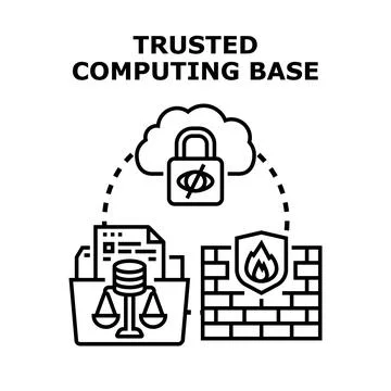 Trusted computing base protecting data security concept Stock Illustration
