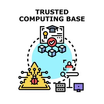Trusted computing base secure system concept illustration Stock Illustration
