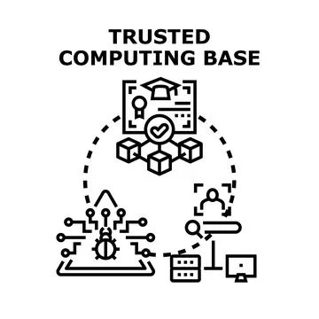 Trusted computing base secure system concept illustration Stock Illustration