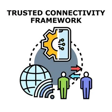 Trusted connectivity framework creating secure network connections Stock Illustration
