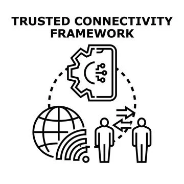 Trusted connectivity framework creating secure network connections Stock Illustration