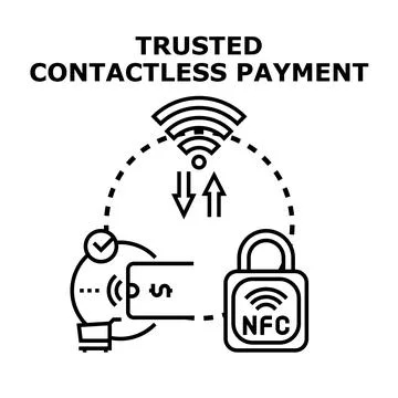 Trusted contactless payment system for secure transactions Stock Illustration