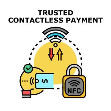 Trusted contactless payment system for secure transactions Stock Illustration