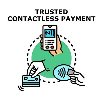 Trusted contactless payment systems enhancing digital transactions Stock Illustration