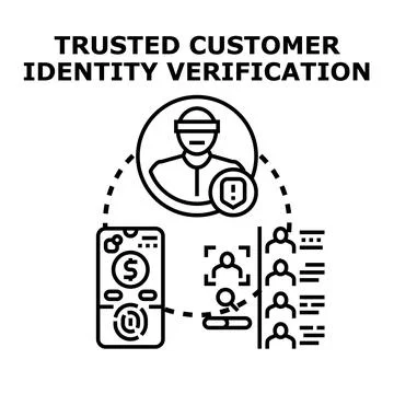 Trusted customer identity verification concept illustration Stock Illustration