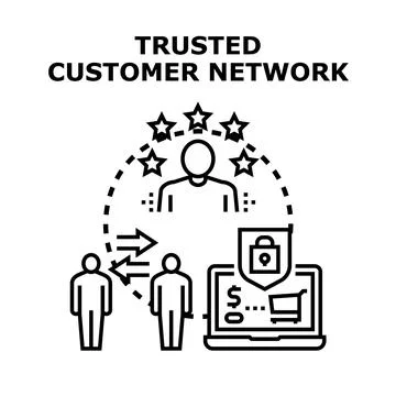 Trusted customer network building loyal client relationships Stock Illustration