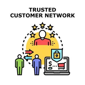 Trusted customer network building loyal client relationships Stock Illustration
