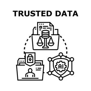 Trusted data concept presenting cybersecurity and privacy Stock Illustration