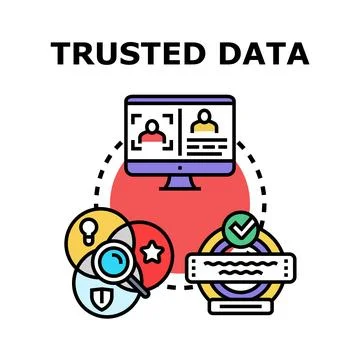 Trusted data concept for secure online information Stock Illustration