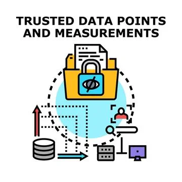Trusted data points and measurements concept Stock Illustration