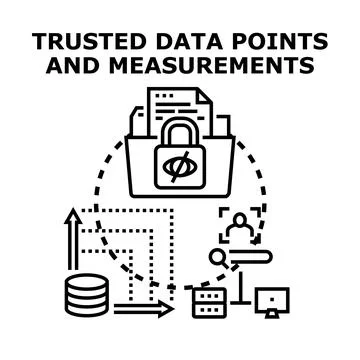 Trusted data points and measurements concept Stock Illustration