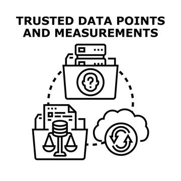 Trusted data points and measurements concept Stock Illustration