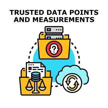 Trusted data points and measurements concept Stock Illustration