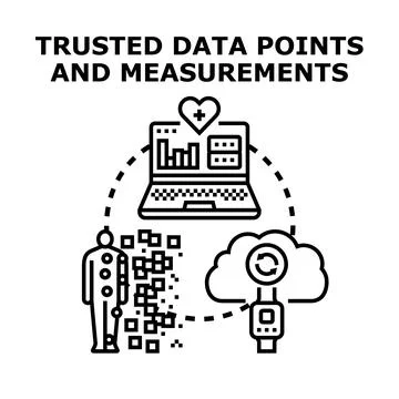 Trusted data points measurements and analysis concept 스톡 일러스트