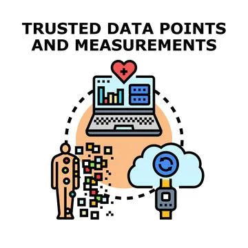 Trusted data points measurements and analysis concept Stock Illustration